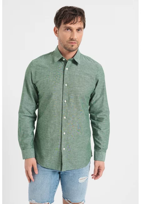 Слим риза New с лен