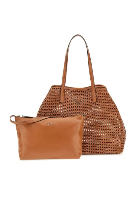 Сплетена шопинг чанта Brigitta и несесер - Изгорен портокал
