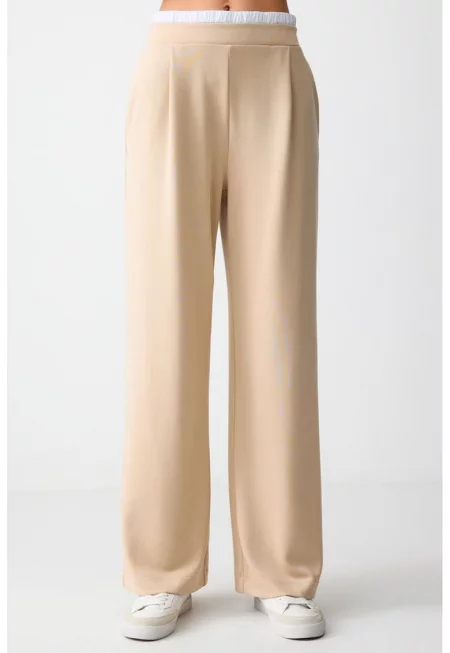 Спортен панталон с джобове - Бежов