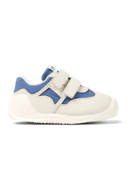 Спортни обувки с кожена подплата - Бял/Син