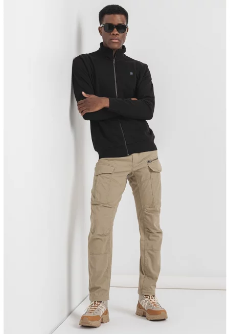 Суитшърт Nifous с цип и памук - Черен