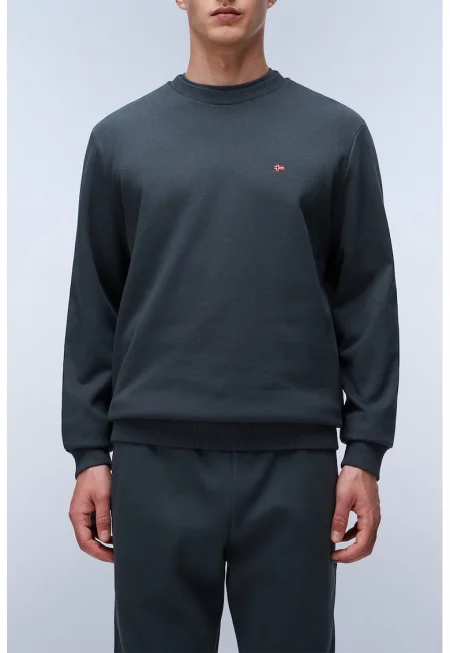 Суитшърт с кръгло деколте  Balis - цвят тъмносив - Въглен сиво