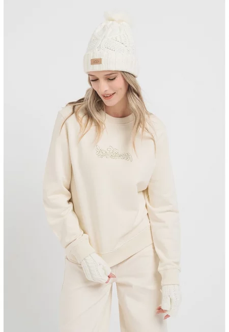 Суитшърт с лого - Светло бежово