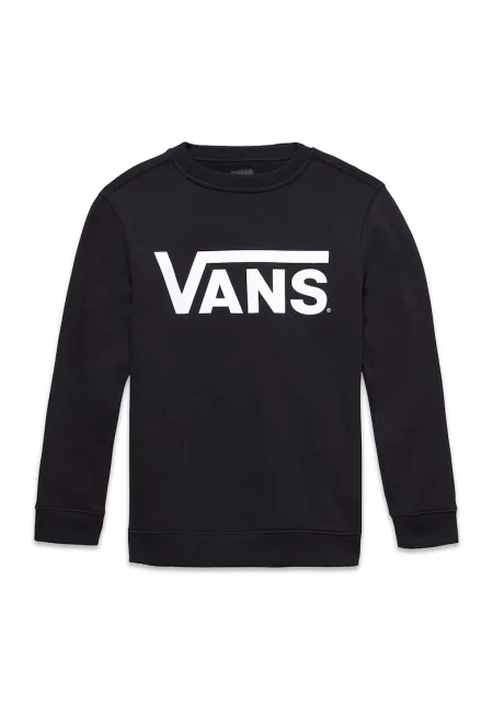 Суитшърт с овално деколте с лого - Бял/Черен