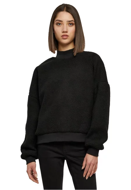 Суитшърт с паднали ръкави - Черен