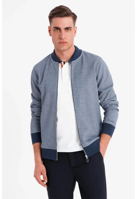 Суитшърт с цип - Прашно синьо