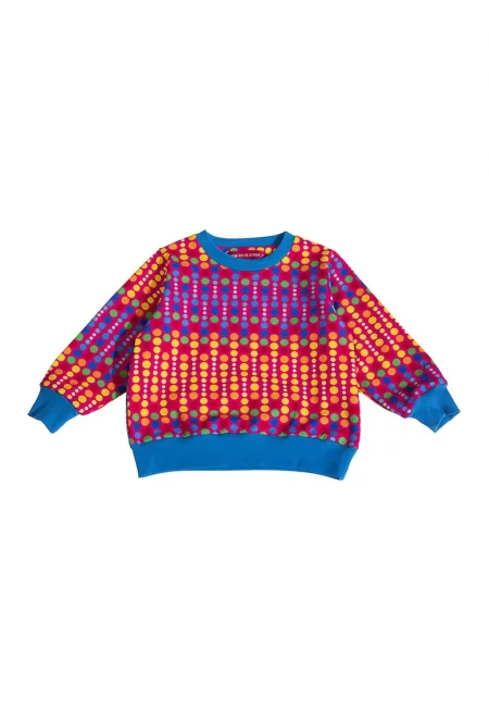 Суитшърт совално деколте и фигурален принт