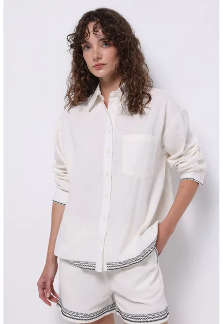 Свободна риза с лен