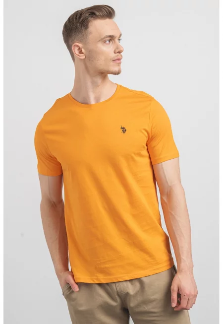 U.S. Polo Assn - Памучна тениска с овално деколте