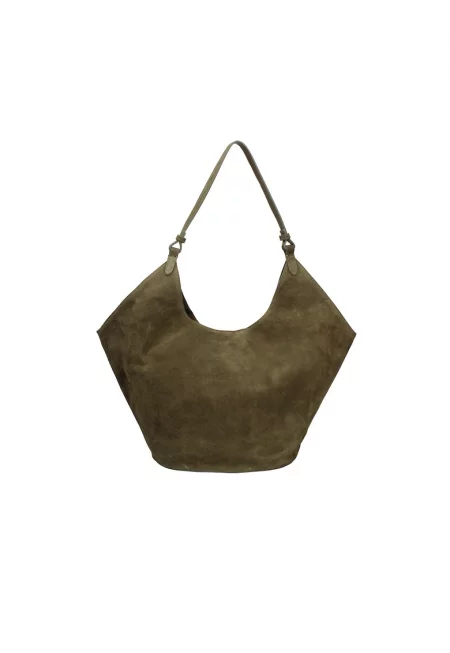 Велурена чанта Lisabona - Тъмнозелен