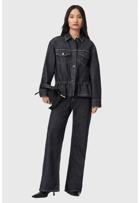 Яке от деним Denby с подгъв пеплум - Тъмносин