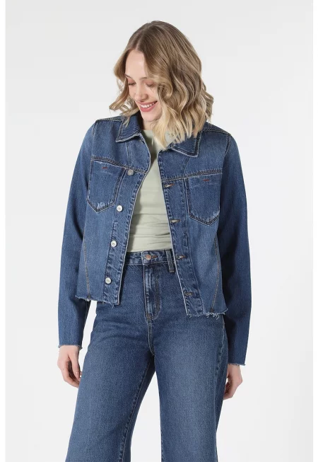 Яке от деним със стандартна кройка