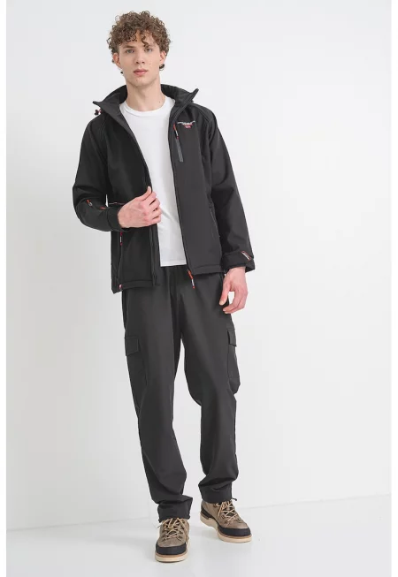 Яке Taboo с качулка и цип - Черен