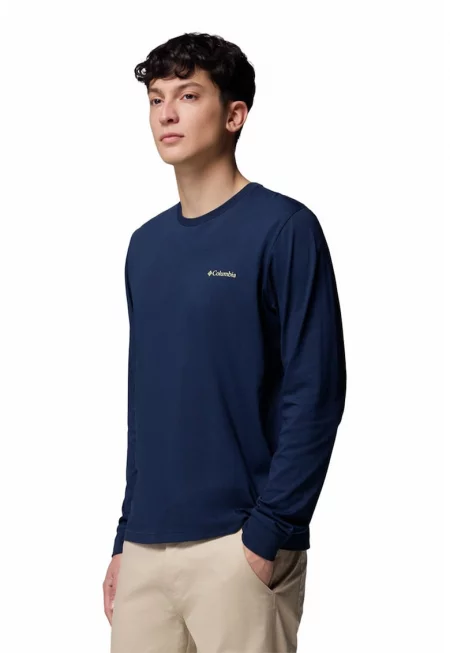 Блуза Seasonal от органичен памук - Бледожълт/Тъмносин