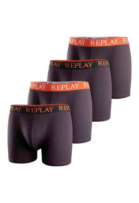 Боксерки с лого - 4 чифта - Черен/Оранжев