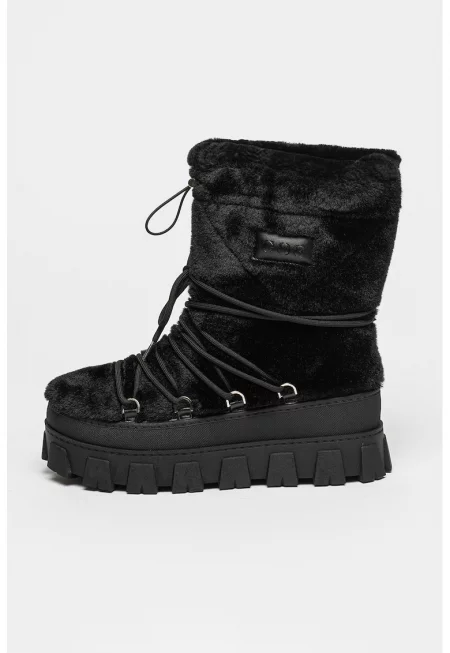 Боти с равна платформа - Черен