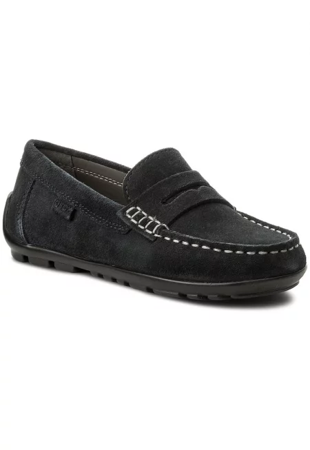 Ботуши  за момчета - J826CA-00022 - Естествена кожа - Тъмносин