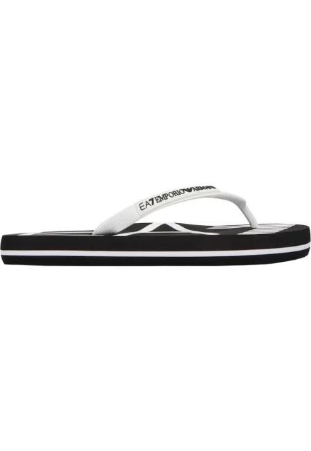 Чехли  EA7 Flip Flop Oversize Logo 58269 - Бял/Черен