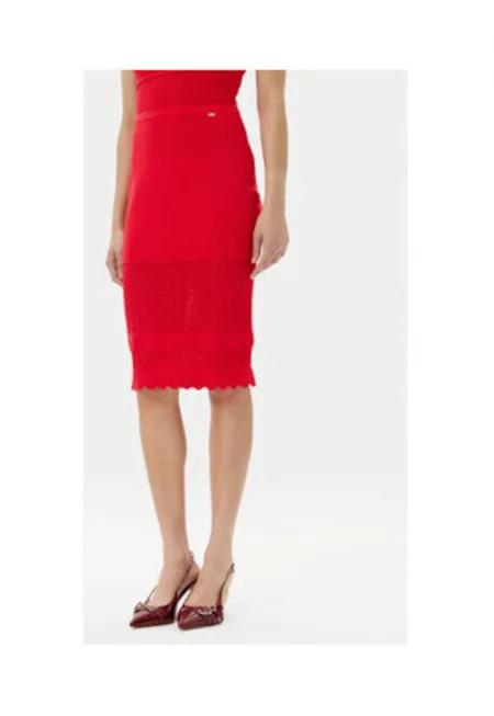Дамска пола  511FD73005 - полиамид/вискоза - червена