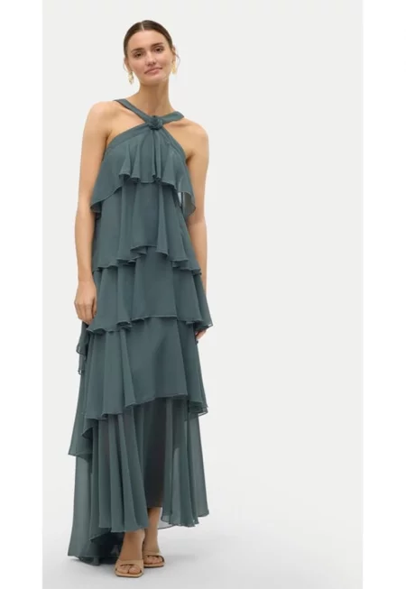 Дамска рокля -  Зелена - Полиестер