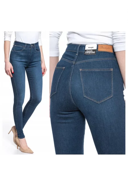 Дамски дънки -  Super High Skinny - 20956-184 - Памучни - Дълги - Petite - Дънкови - W24-L32 US - Сини