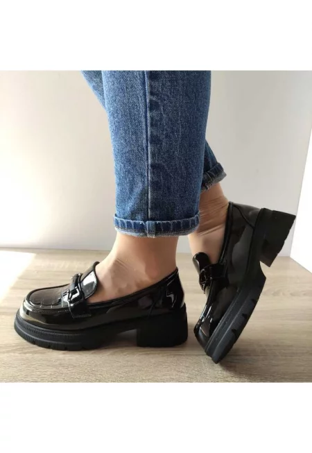 Дамски обувки  Tp6830-1 Black Lacquer - Ежедневни - Черни - Черен