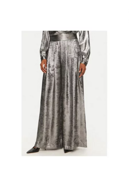 Дамски панталон -  305018168 - Полиестер - Сребрист - Сребрист