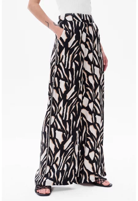 Дамски панталони Loca Черно / Камел