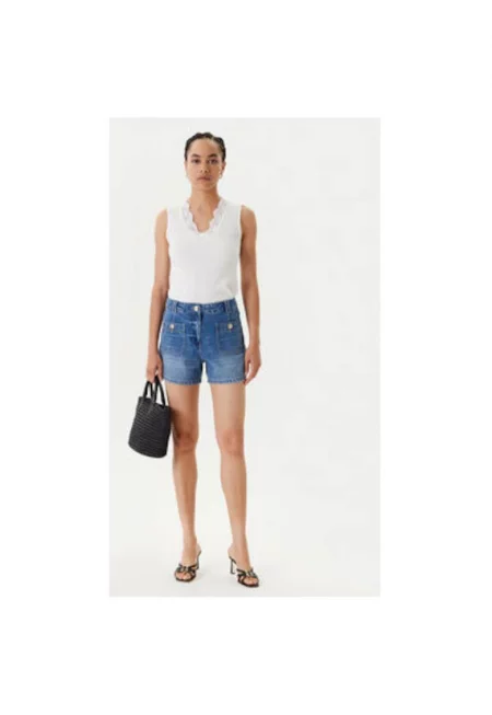 Дамски шорти  251-SHAMIZ - Дънкови - Памук - Син