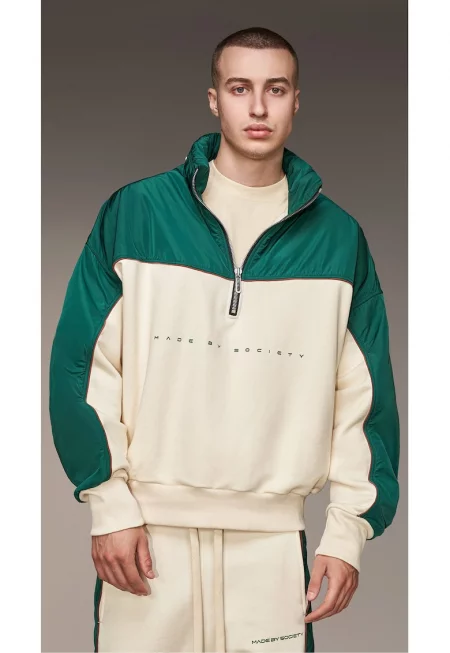 H16718 Sweatshirt With Colorblock Design