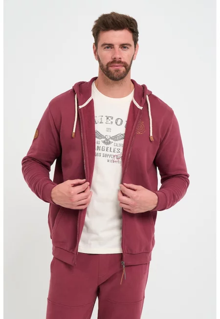 Худи със скосени джобове - Малина