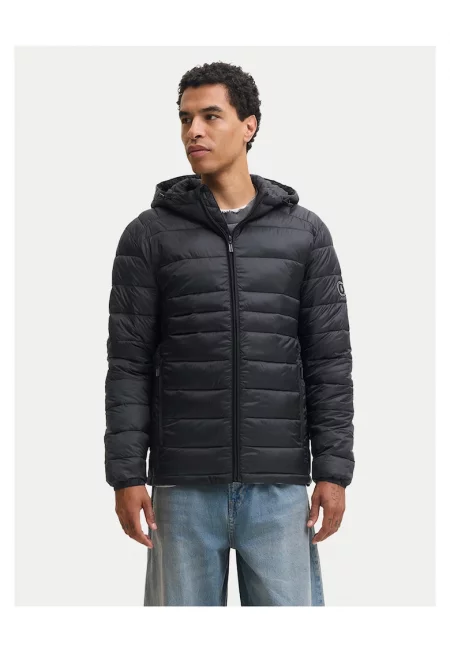 Jack Jones - синтетично яке от полиамид с качулка - ватирано - regular fit - с цип - черно - (0000306614901_ - Черен