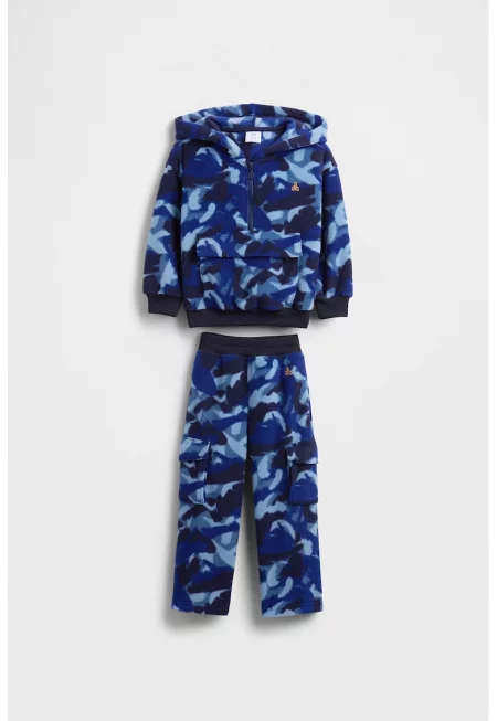 Камуфлажно худи и карго спортен панталон - Кралско Синьо - Ледено синьо - Тъмносин -