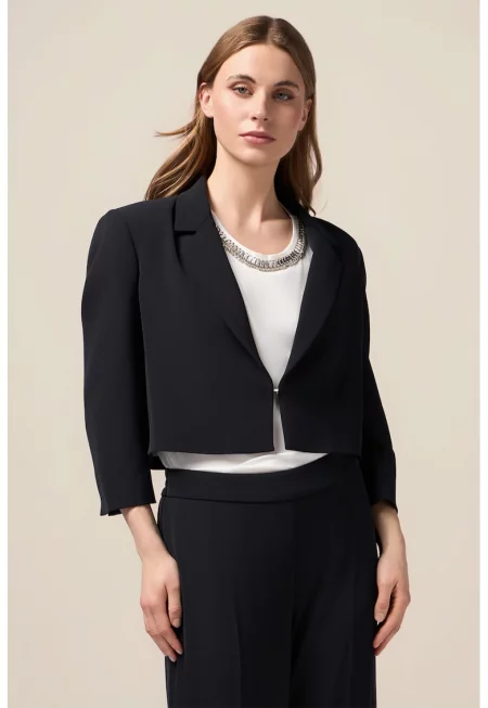 Къса блуза с 3/4 ръкави - Ултрамарин синьо