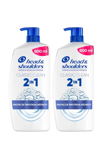 Комплект: 2 x Шампоан Head & Shoulders Classic Clean 2-in-1 против пърхот за всички типове коса и скалп - 800 мл