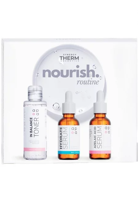 Комплект Nourish Routine -  Тонер в баланс - 100 ml - Хидратиращ серум с хиалуронова киселина - 30 ml - Серум с азелаинова киселина - 30 ml