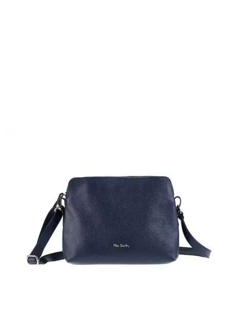 Кожена чанта през рамо Aralia Lux - Тъмносин