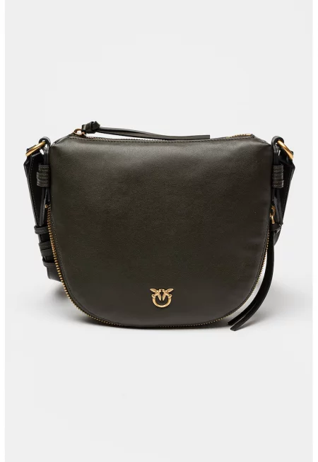 Кожена чанта през рамо с регулируема презрамка