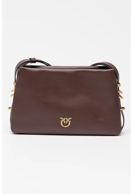 Кожена чанта през рамо Triplet Mini - Бордо