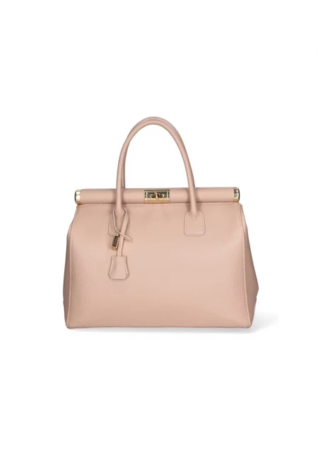 Кожена чанта с отделяща се презрамка - Бежов