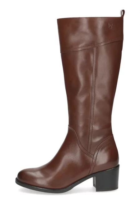 Кожени ботуши с масивен ток - Коняк кафяв