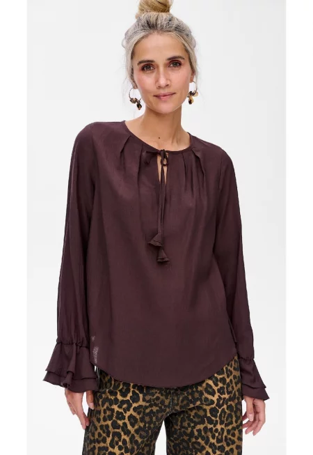 Louise Loose Blouse With Ruffled Cuffs