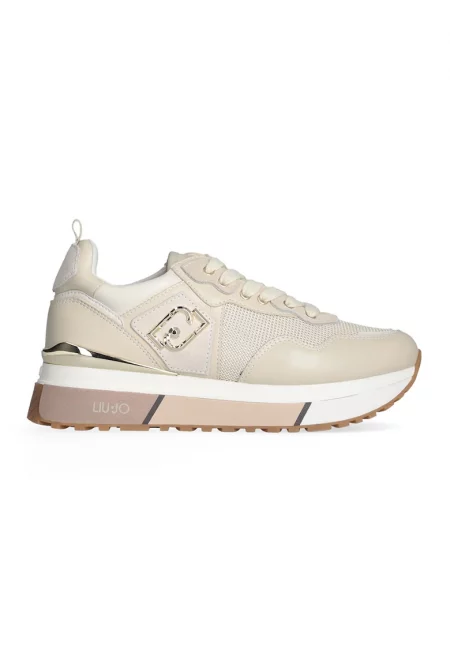 Маратонки с кожа - мрежа и метално лого