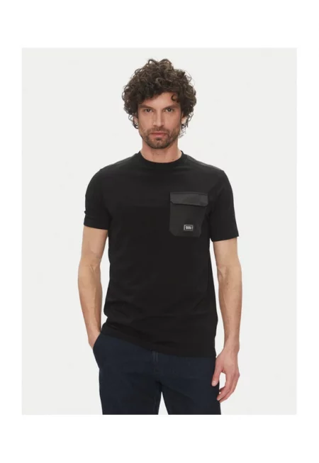 Мъжка тениска  755037 552221 - Органичен памук - Черна - Черен