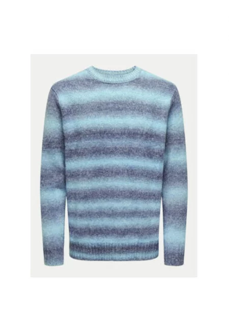 Мъжки пуловер -  304493379 - Акрил/Полиестер - Син - Син