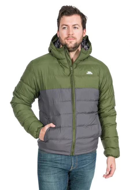 Непромокаемо зимно яке Oskar с вата и качулка - Въглен сиво/Каки