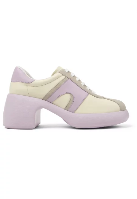 Обувки Thelma 20661 с масивен ток - Лилав/Светло бежово