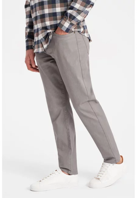 Панталон със средна талия - Сиво-бежов