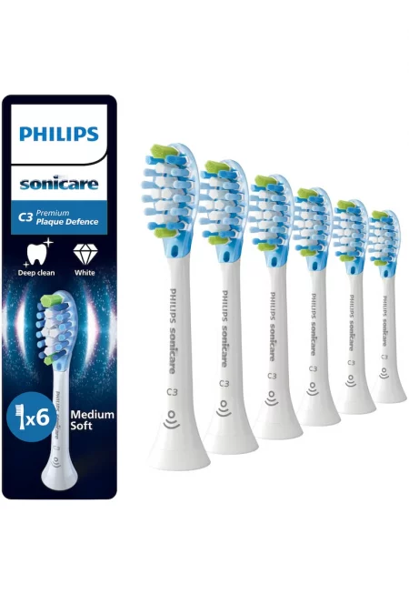 Plaque Defence HX9046/87 пълнители - 6 опаковки глави за четки - стандартни - с кликване - синхронизация на режима BrushSync - бял