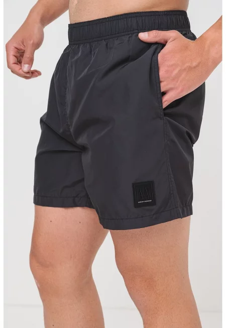 Плувни шорти с еластична талия - Черен